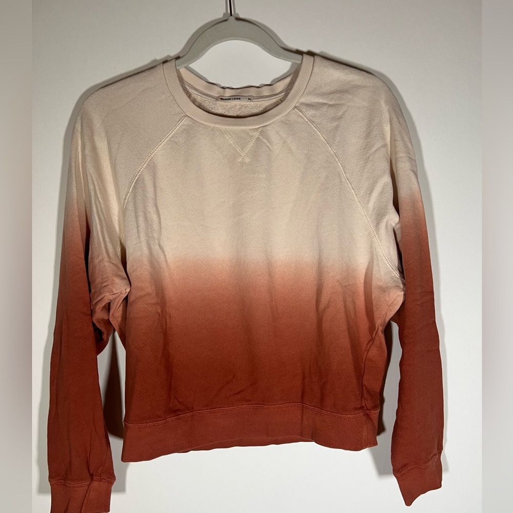 Marine Layer Ombre Sweatshirt - Cream and Brown